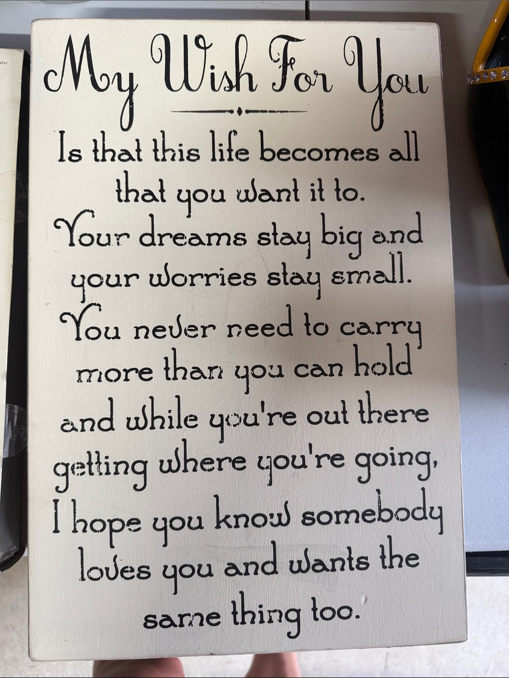 My Wish For You Cream Wall Sign – Inspirational Home Decor